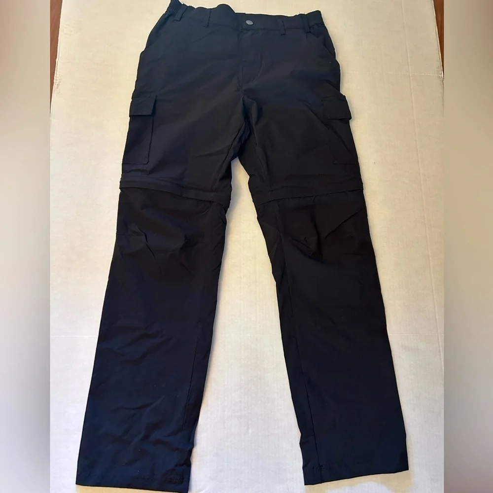 NONWE mens‎ hiking convertible light weight quick dry black pants Sz-30x32.  O14